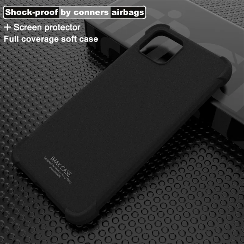 IMAK Anti-drop TPU Phone Case + Explosion-proof Screen Film for Google Pixel 4 - Matte Black