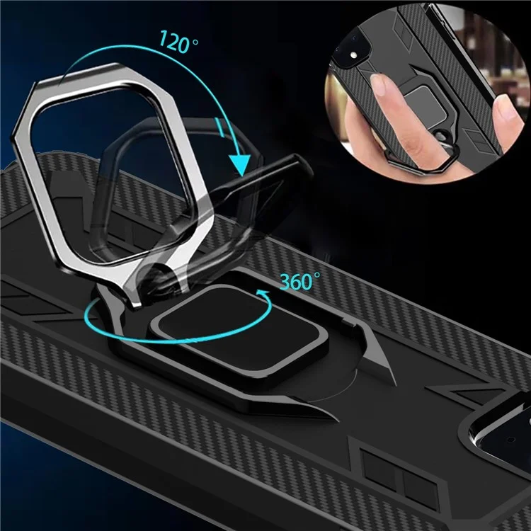 Finger Ring Kickstand Anti-drop TPU Case for Google Pixel 4 - Black