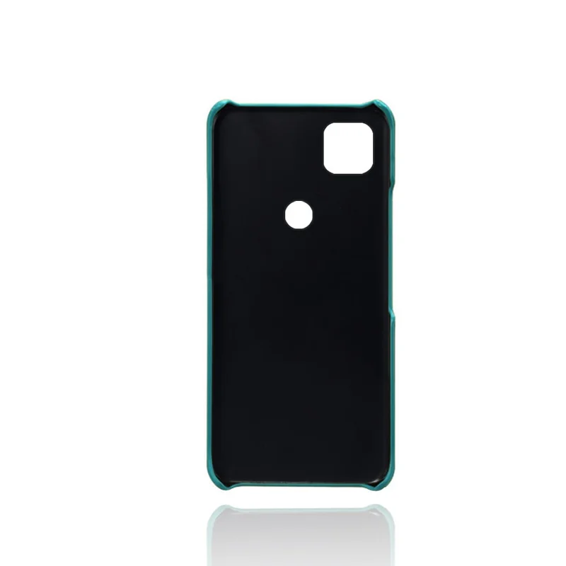 PU Leather Coated PC Double Card Slots Cell Phone Cover for Google Pixel 4a 4G - Green