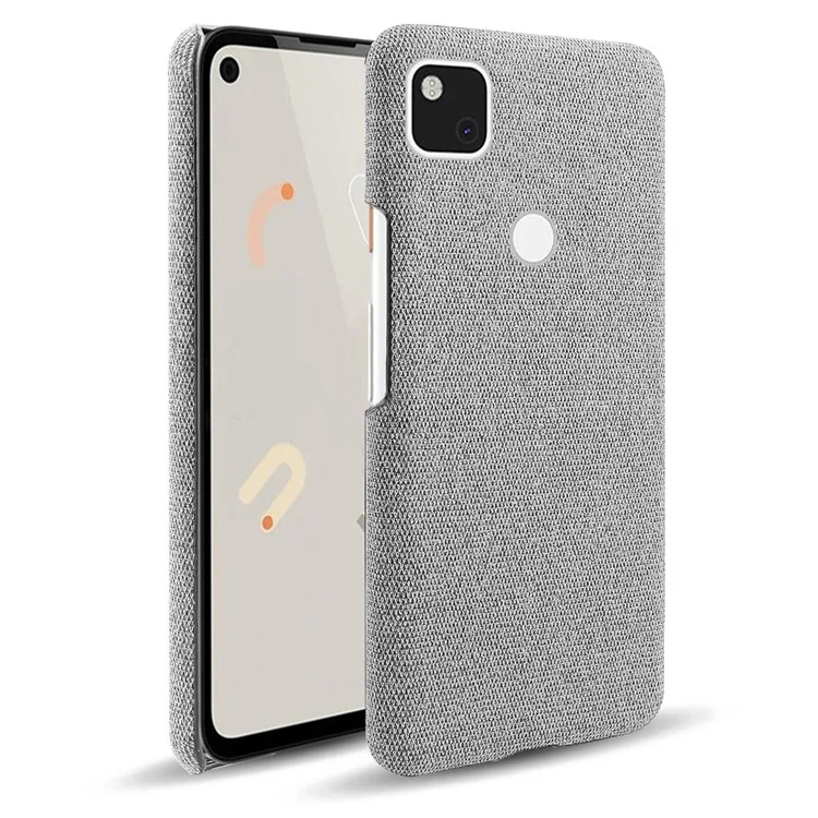 KSQ pour Google Pixel 4a Soft Cloth Coated Hard PC Shockproof Protective Cover - Light Grey
