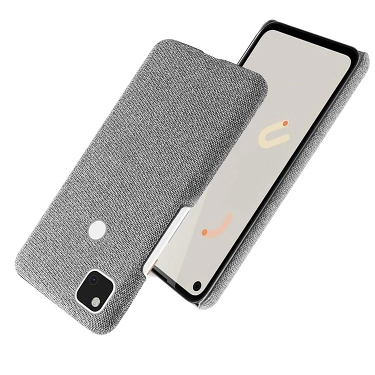 KSQ pour Google Pixel 4a Soft Cloth Coated Hard PC Shockproof Protective Cover - Light Grey