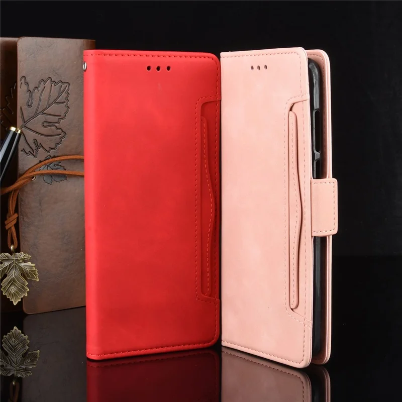 Multiple Card Slots Leather Wallet Stand Shell for Google Pixel 4a 4G  - Red