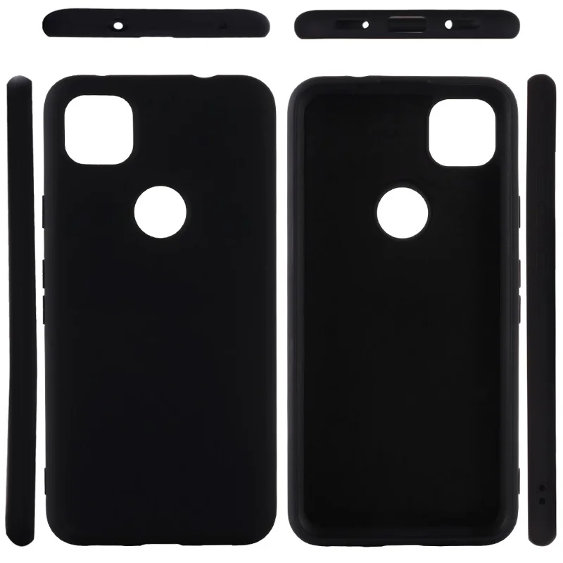 Soft Liquid Silicone Mobile Phone Case for Google Pixel 4a 4G - Black