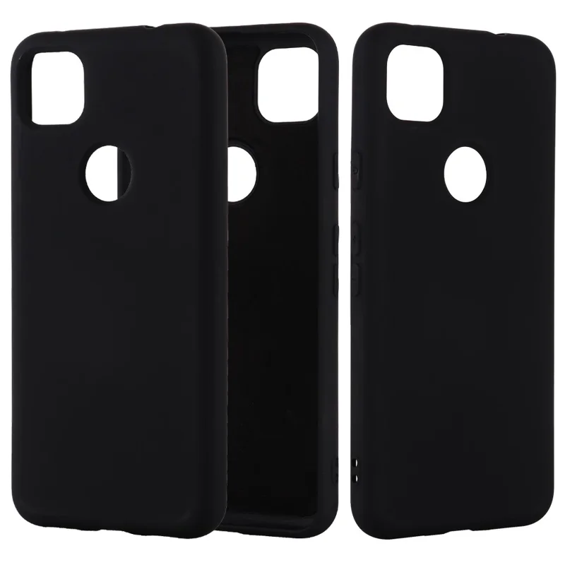 Soft Liquid Silicone Mobile Phone Case for Google Pixel 4a 4G - Black