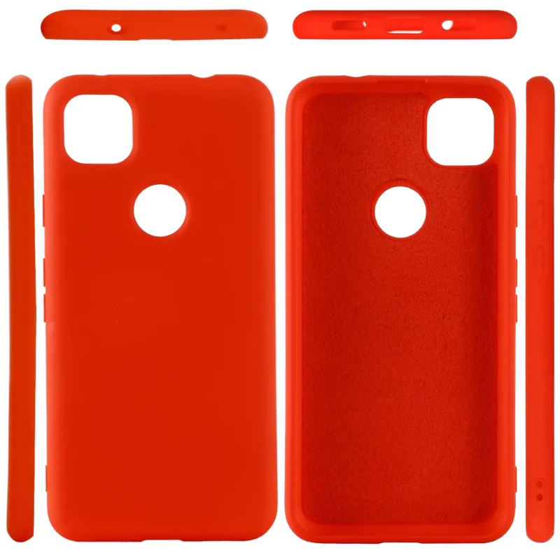 Soft Liquid Silicone Mobile Phone Case for Google Pixel 4a 4G - Red