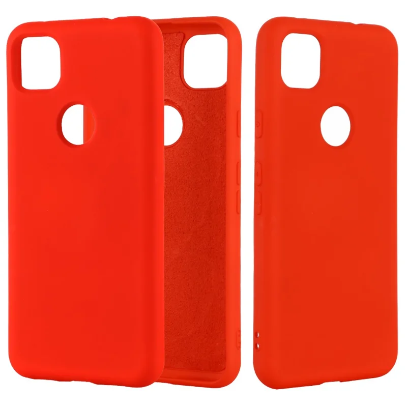 Soft Liquid Silicone Mobile Phone Case for Google Pixel 4a 4G - Red