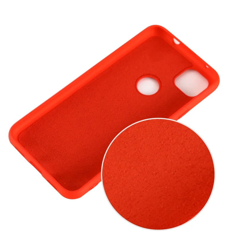 Soft Liquid Silicone Mobile Phone Case for Google Pixel 4a 4G - Red