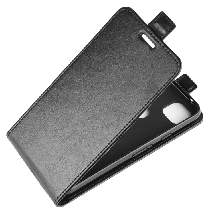 Crazy Horse Vertical Flip Leather Phone Case per Google Pixel 4a - Nero