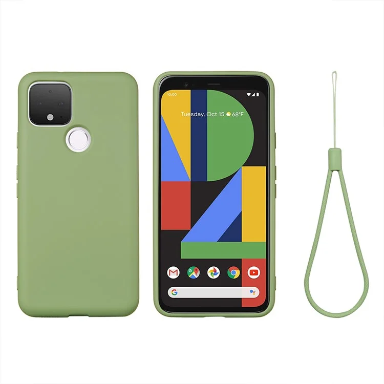 For Google Pixel 4a 5G/Pixel 5XL Shockproof Anti-scratch Anti-dust Liquid Silicone Phone Cover Phone Case - Green