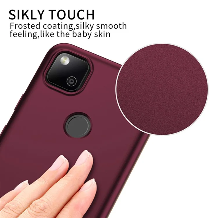 Couverture de Téléphone Souple TPU TPU de la Série de Gardiens de Niveau x Pour Google Pixel 4a - Vin Rouge