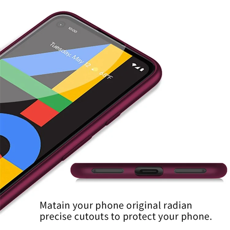 Couverture de Téléphone Souple TPU TPU de la Série de Gardiens de Niveau x Pour Google Pixel 4a - Vin Rouge