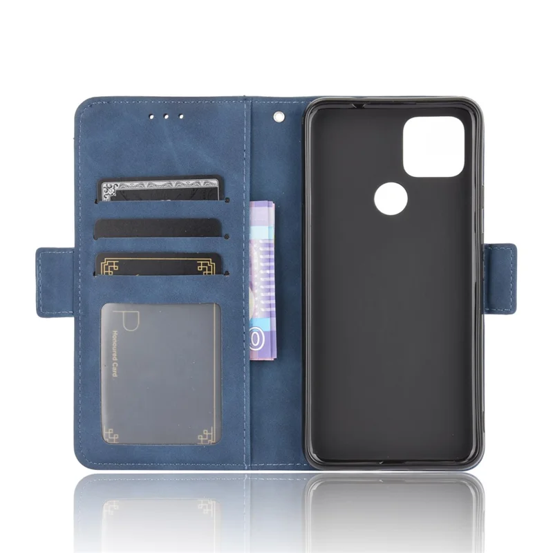 Étui en cuir à plusieurs fentes Wallet Stand Protector pour Google Pixel 4a 5G - Bleu