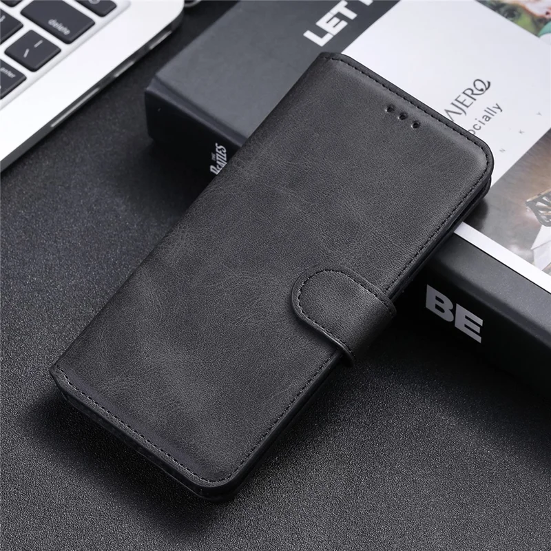 Classic Style Wallet Stand Flip Leather Phone Case for Google Pixel 5 - Black