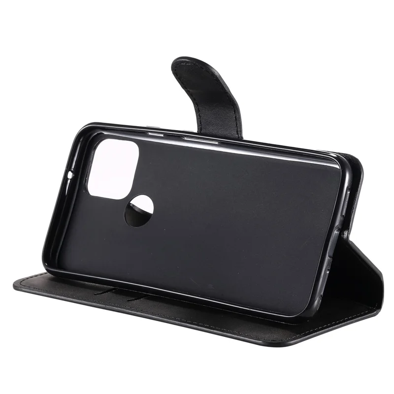 Classic Style Wallet Stand Flip Leather Phone Case for Google Pixel 5 - Black