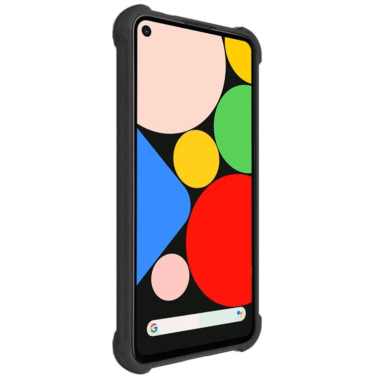 IMAK Four Corner Cushion Airbag Anti-Drop TPU-Hülle + Bildschirmschutzfolie für Google Pixel 4a 5G - Matt Schwarz