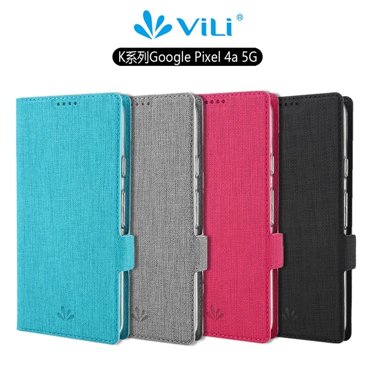 Vili K Series Cross Texture Cuero Phone Willet Funchue Para Google Pixel 4a 5G - Negro