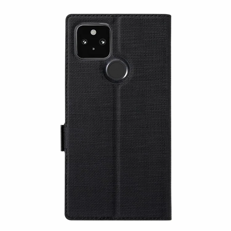 Vili K Series Cross Texture Cuero Phone Willet Funchue Para Google Pixel 5 - Negro