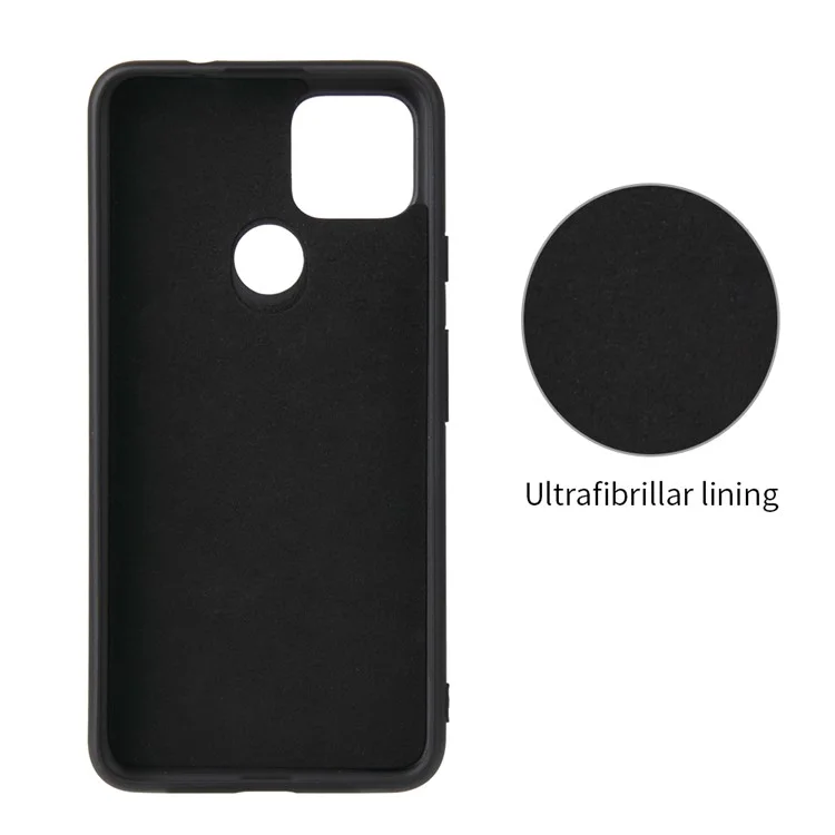 Ring-Shape Kickstand + PU Leather Coated Phone Cover Shell for Google Pixel 4a 5G - Carbon Fiber Texture
