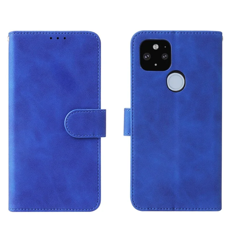 Guscio Protettivo in Pelle di Folio Tocco Della Pelle Per Google Pixel 5a 5G Wallet Copertura - Blu