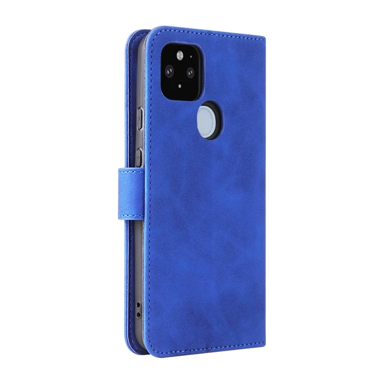Guscio Protettivo in Pelle di Folio Tocco Della Pelle Per Google Pixel 5a 5G Wallet Copertura - Blu