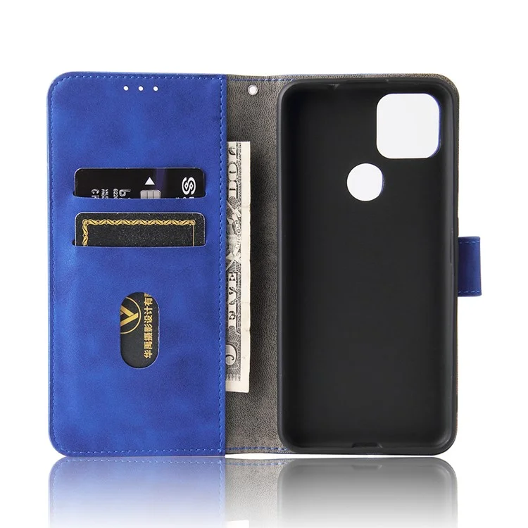 Guscio Protettivo in Pelle di Folio Tocco Della Pelle Per Google Pixel 5a 5G Wallet Copertura - Blu