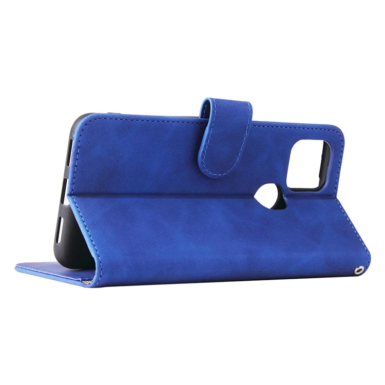 Guscio Protettivo in Pelle di Folio Tocco Della Pelle Per Google Pixel 5a 5G Wallet Copertura - Blu