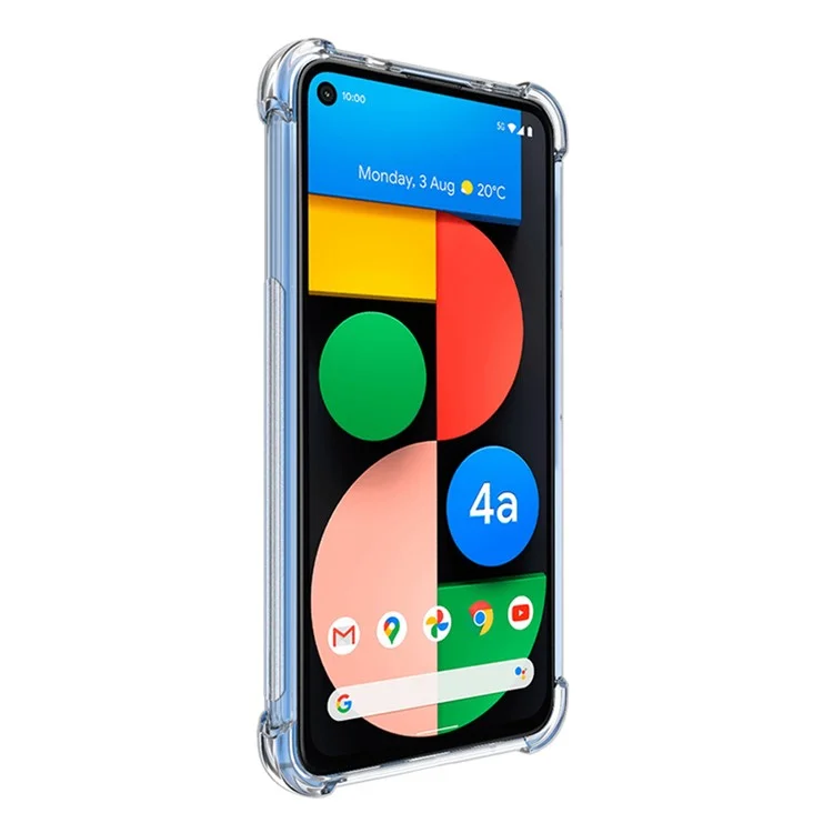IMAK Funda de Protección Completa con Almohadillas en las Cuatro Esquinas y Protector de Pantalla Ultratransparente para Google Pixel 5a 5G - Transparente