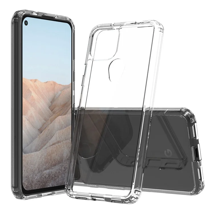 Capa de Telefone de Acrílico Transparente + TPU Antiimpacto e Antiarranhões para Google Pixel 5a 5G