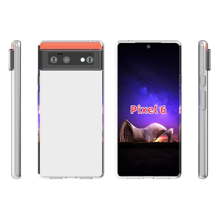 10Pcs/Pack Clear TPU Case with Non-slip Inner for Google Pixel 6 Cover