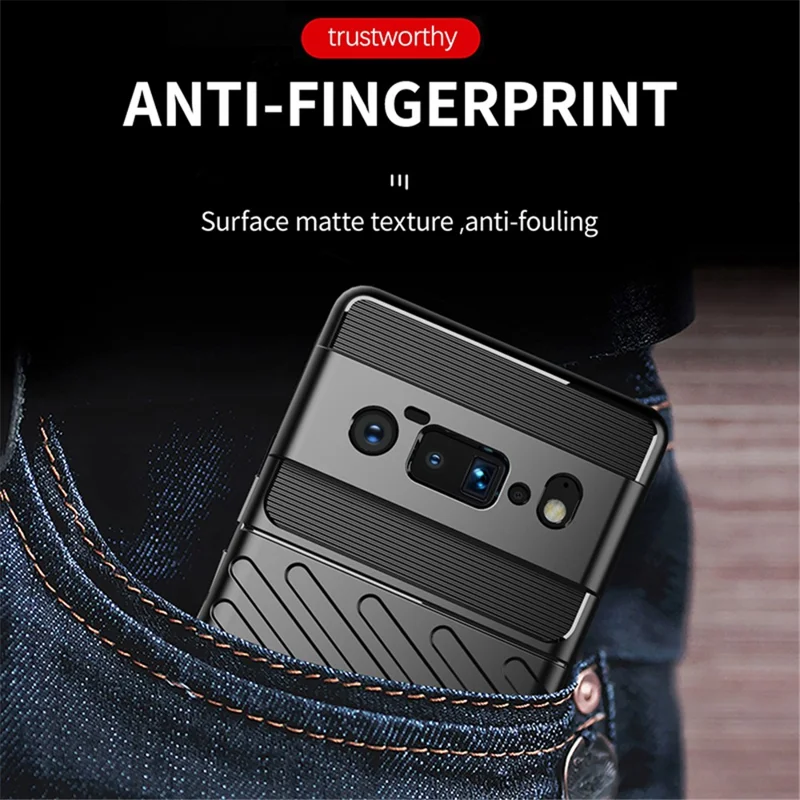 Thunder Series Twill Texture Thickened TPU Protective Cover Case for Google Pixel 6 Pro - Black