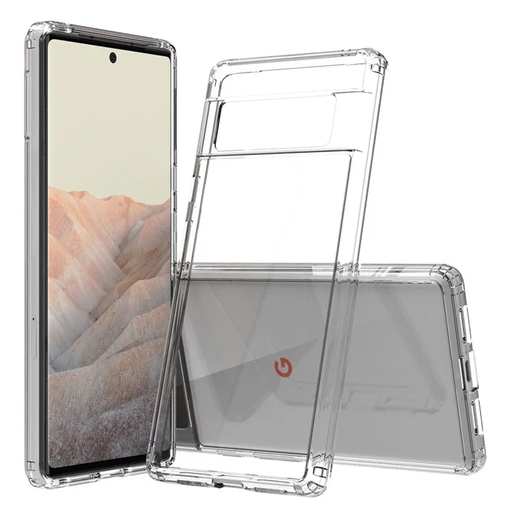 Ultra Clear Slim Shock Absorption Reinforced Soft TPU Frame + Solid Acrylic Back Cover for Google Pixel 6 Pro