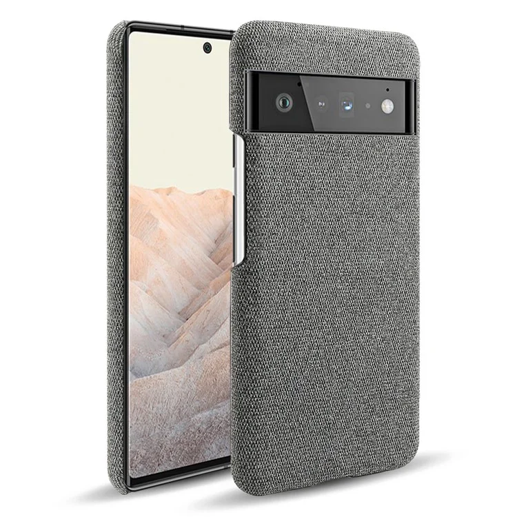 Para o Google Pixel 6 Pro Pan Caso Hard PC Hard Cheques Não Deslizam Capa de Impressão Anti-dedilhado - Cinza