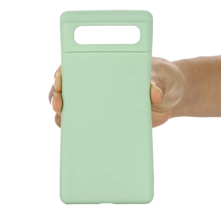 Capa de Bolsa Para Celular Para Google Pixel 6 Tampa de Telefone à Prova de Choque de Silicone Líquido Com Cinta - Verde