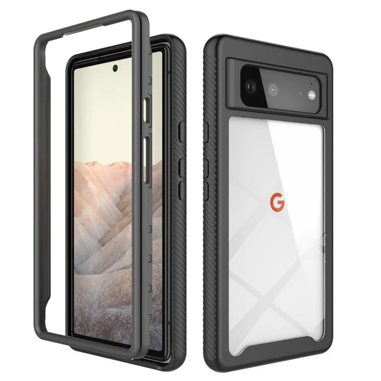 Full Coverage Pure Color Shock Absorption Phone Back Case for Google Pixel 6 - Black