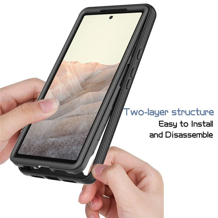 Full Coverage Pure Color Shock Absorption Phone Back Case for Google Pixel 6 - Black