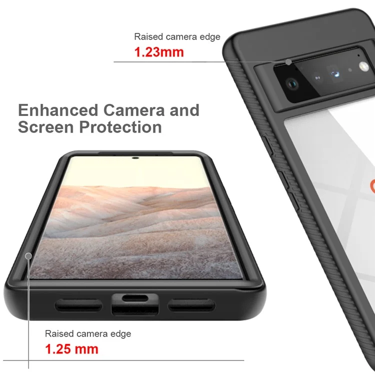Full Coverage Pure Color Shock-absorbed Mobile Phone Case for Google Pixel 6 Pro - Black