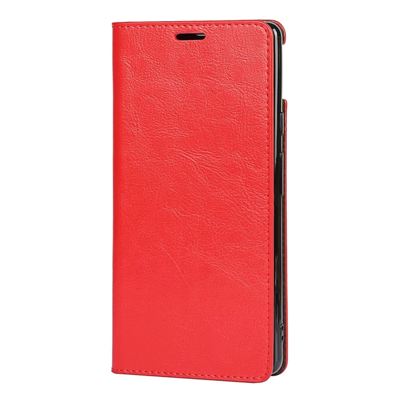 Stødfast pungtaske i ægte hestelædert med standerdesign til Google Pixel 6 - Rød
