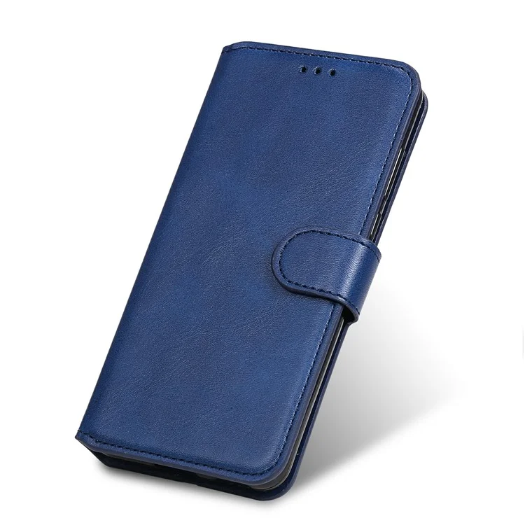 All-round Protective Leather Wallet Cell Phone Cover Shell with Stand for Google Pixel 6 - Blue