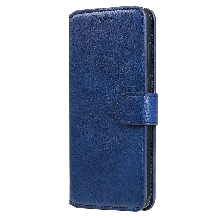 All-round Protective Leather Wallet Cell Phone Cover Shell with Stand for Google Pixel 6 - Blue
