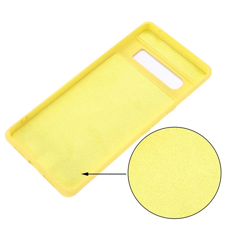 Silky-Soft Touch Liquid Silicone Full Protection Cubre de Cubierta a Prueba de Choque Con Correa Para Google Pixel 6 Pro - Amarillo