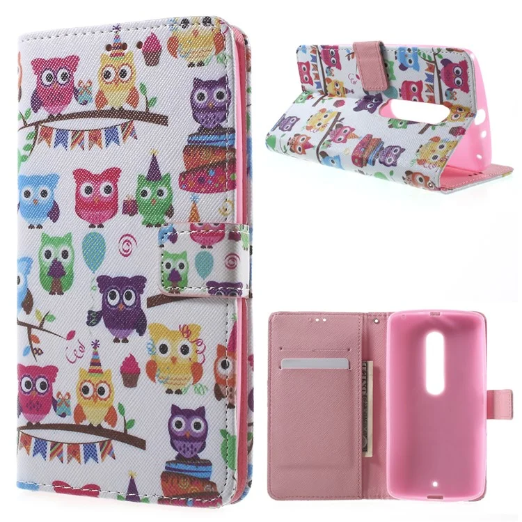 Callfree Cute Little Owls Leather Case Stand Card Holder for Motorola Moto X Play