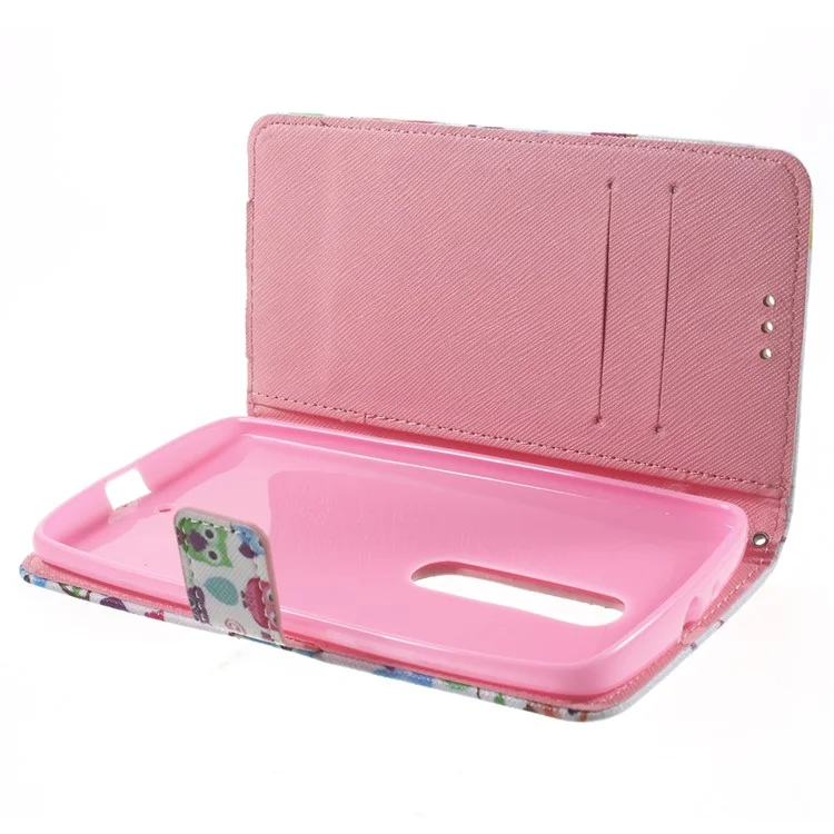 Callfree Cute Little Owls Leather Case Stand Card Holder for Motorola Moto X Play