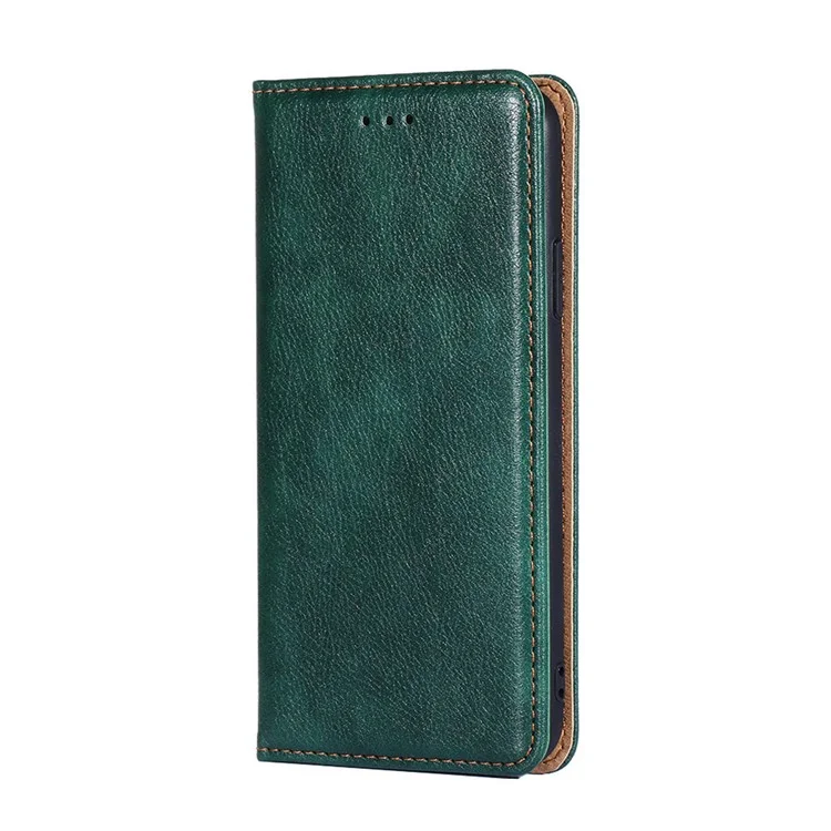 Carteira de Proteção Completa Stand Wallet em Couro PU com Fechamento Magnético Automático para Capa de Telefone Google Pixel 6 Pro - Verde