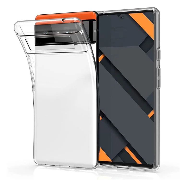 Case Protetora de Telefone Crystal Clear Soft TPU Anti-Impressão Digital Anti-Arranhões para Google Pixel 6