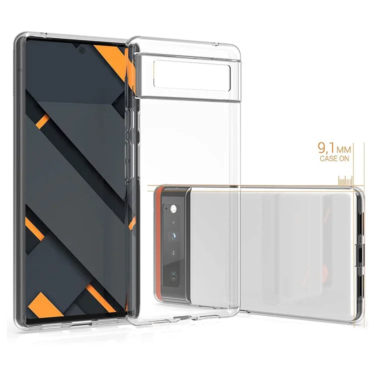 Case Protetora de Telefone Crystal Clear Soft TPU Anti-Impressão Digital Anti-Arranhões para Google Pixel 6