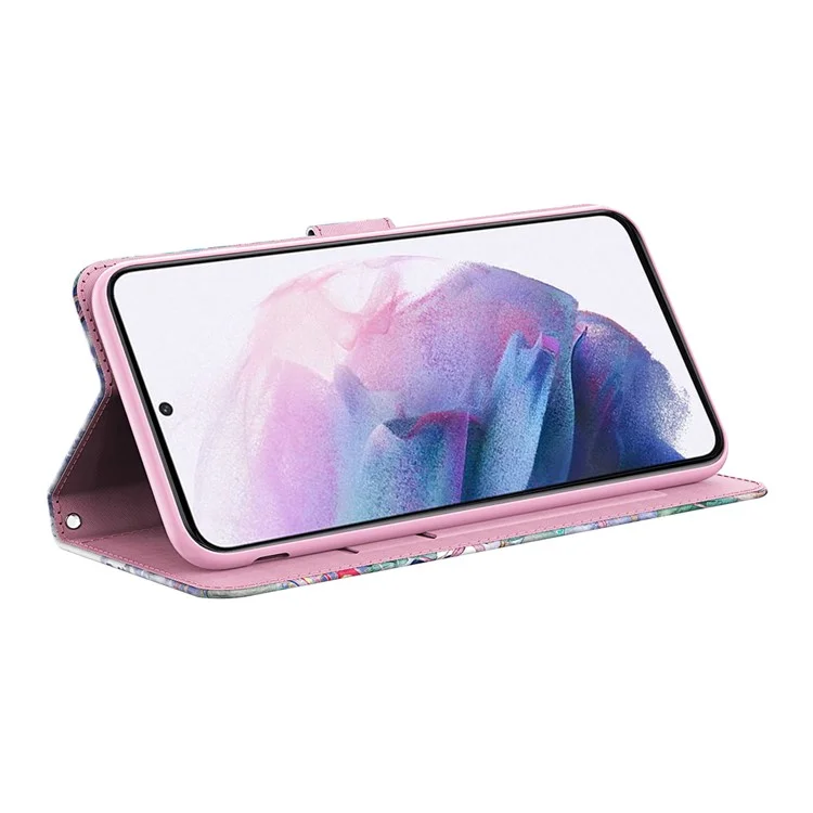 Stand Funzionalità 3D Creative Pattern PU Leather Flip Flip Wallet Case Con Cinturino Per Google Pixel 6 - Farfalle Blu