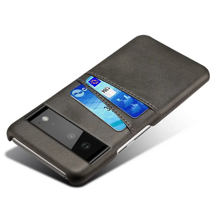 KSQ Pelle PU + Combo PC Resistente Anti-caduta Design a Doppia Sede per Carte Dure Case per Telefono per Google Pixel 6 - Nero