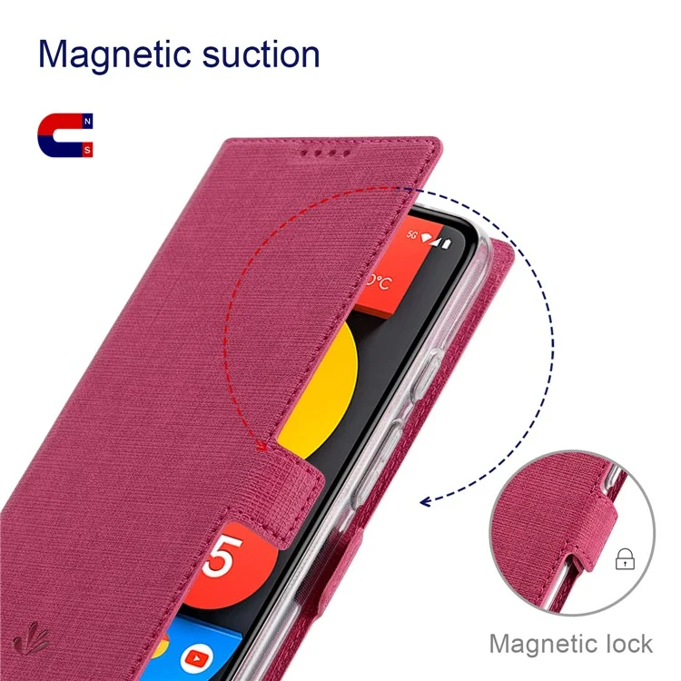 Serie Vili K Double Magnetic Clasps Clasps Stand Wormet Pullosella Custodia Per Telefono Per Google Pixel 6 Pro - Rosa