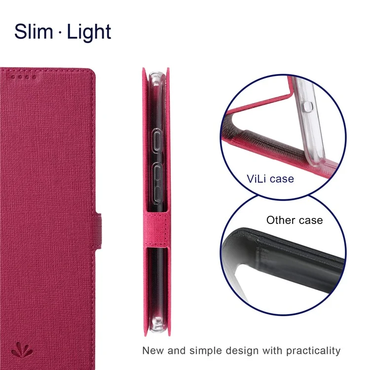 Serie Vili K Double Magnetic Clasps Clasps Stand Wormet Pullosella Custodia Per Telefono Per Google Pixel 6 Pro - Rosa