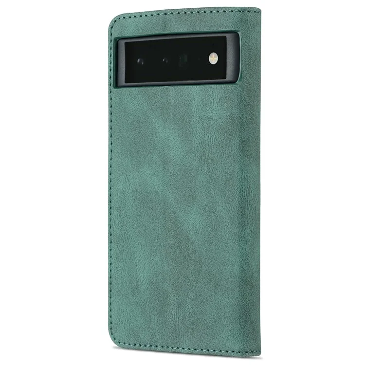 AZNS TPU+PU Leather Wallet Stand Phone Case Well-protected Flip Phone Shell for Google Pixel 6 Pro - Green
